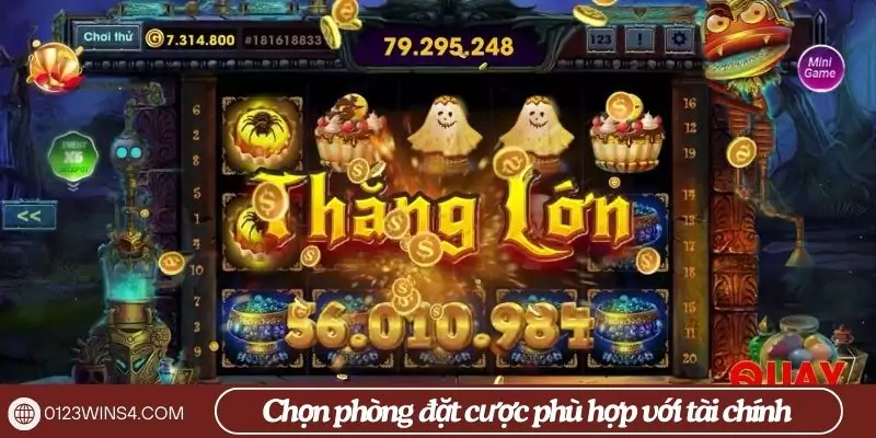 Mẹo chơi nổ hũ 0123Win chắc thắng với chiến lược thông minh Chọn phòng đặt cược phù hợp với tài chính
